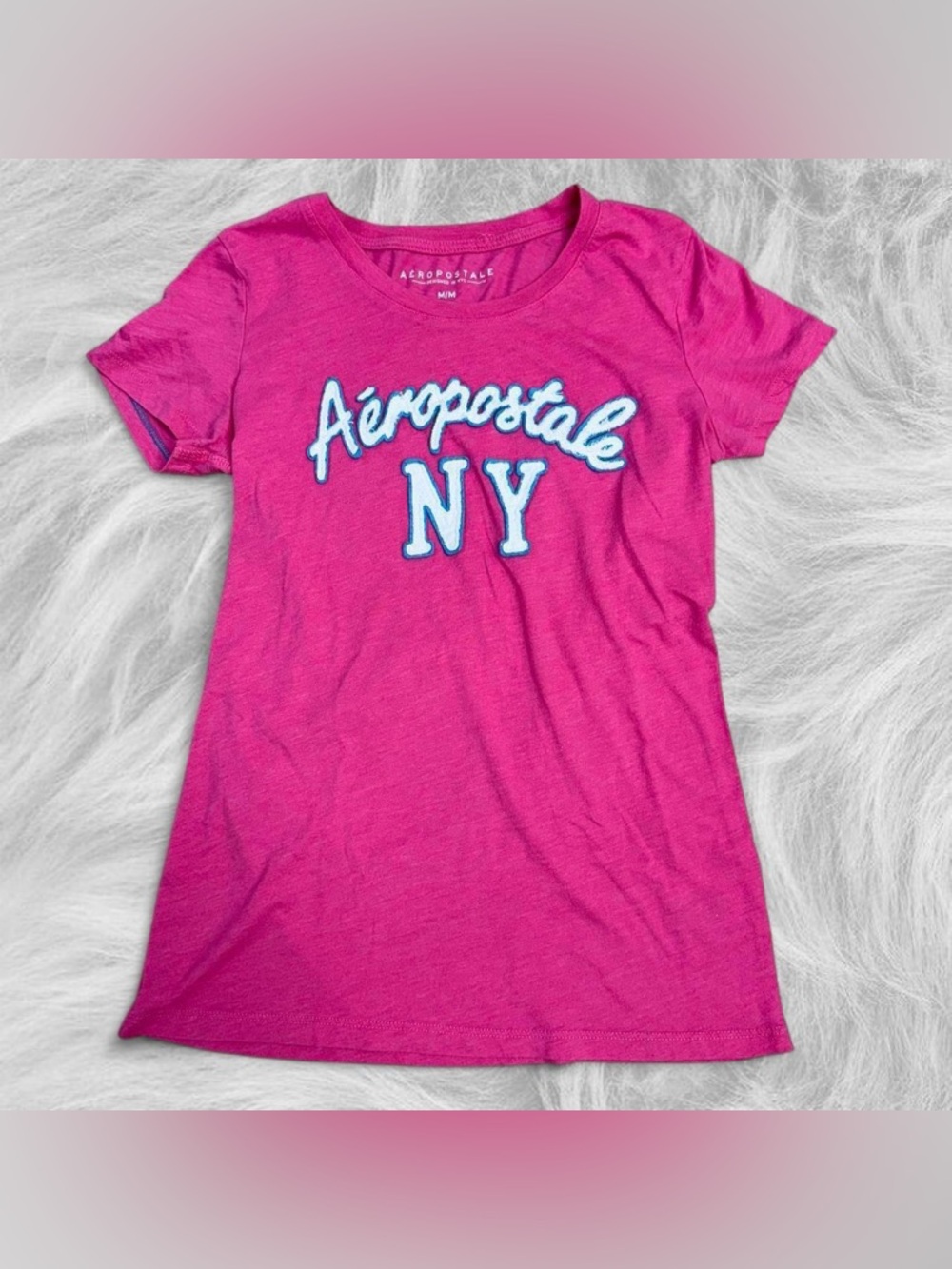 ⋆. 𐙚˚࿔Y2K mcbling Aeropostale pink fitted baby tee 𝜗𝜚˚⋆